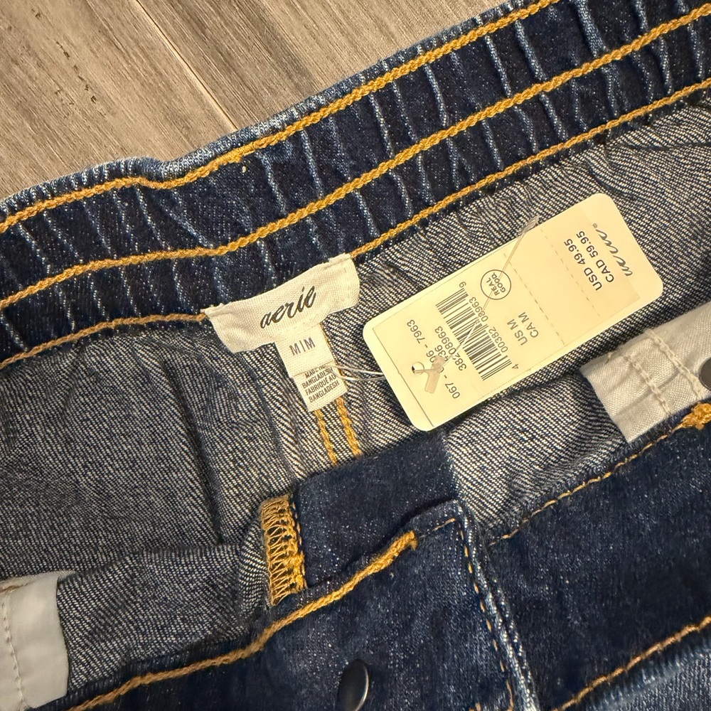 Aerie Blue Distressed Denim Shorts - Picture 2 of 3